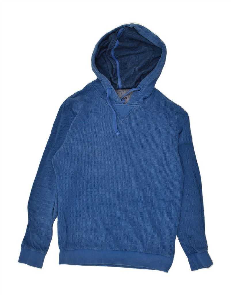 GAS Mens Hoodie Jumper Small Blue Spotted Cotton | Vintage Gas | Thrift | Second-Hand Gas | Used Clothing | Messina Hembry 