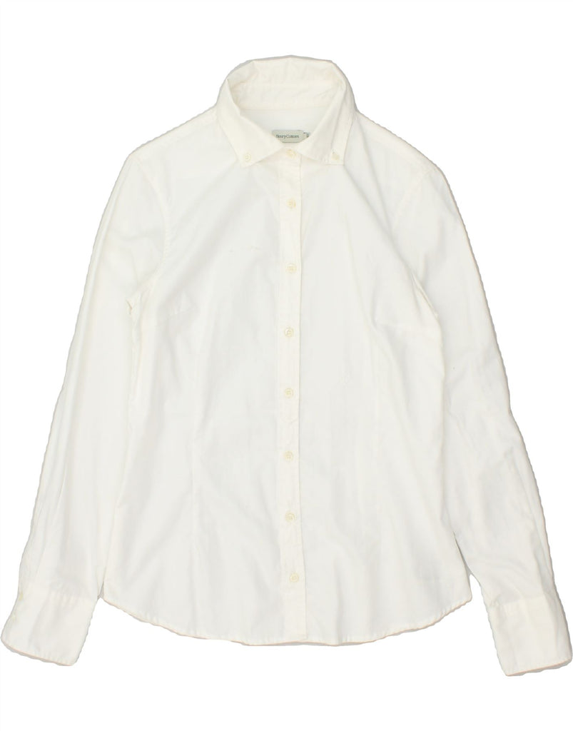 HENRY COTTONS Womens Shirt IT 42 Medium White Cotton | Vintage Henry Cottons | Thrift | Second-Hand Henry Cottons | Used Clothing | Messina Hembry 