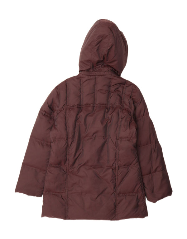 Fila Womens Hooded Padded Coat UK 14 Medium Brown Polyamide