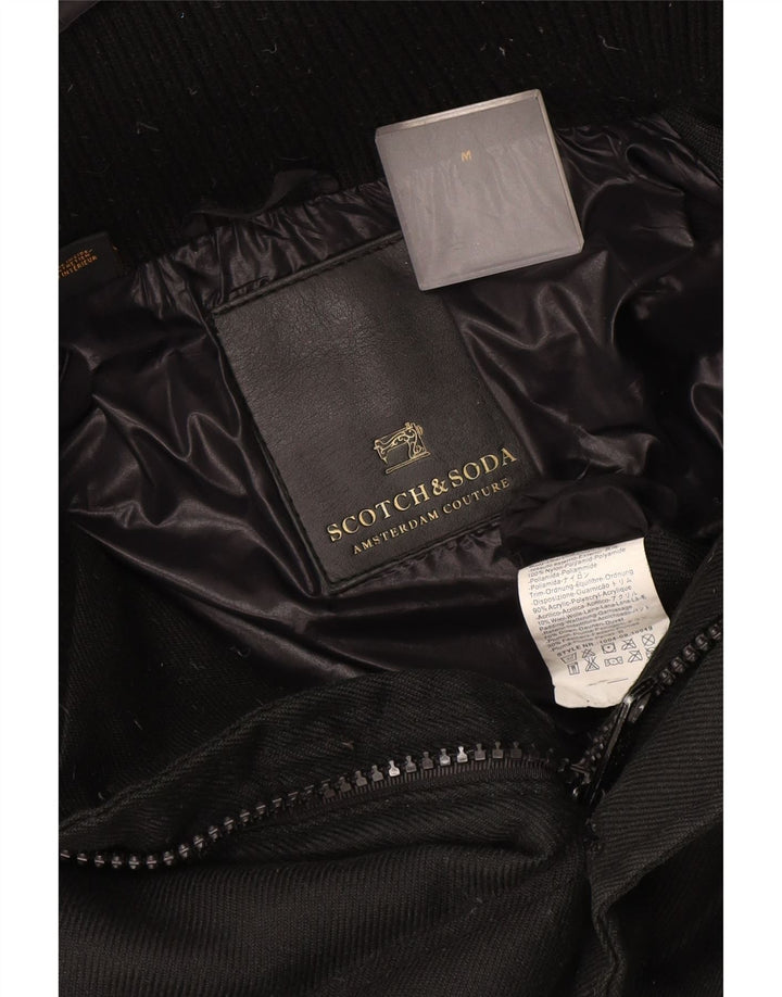 Scotch & Soda Mens Hooded Padded Jacket UK 38 Medium Black Nylon