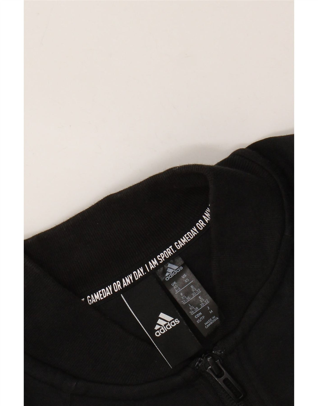 ADIDAS Womens Crop Tracksuit Top Jacket UK 4/6 XS Black