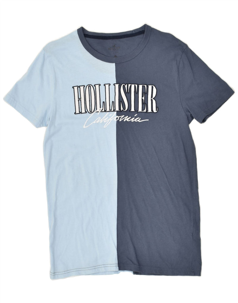 HOLLISTER Mens Graphic T-Shirt Top Small Blue Colourblock Cotton | Vintage Hollister | Thrift | Second-Hand Hollister | Used Clothing | Messina Hembry 