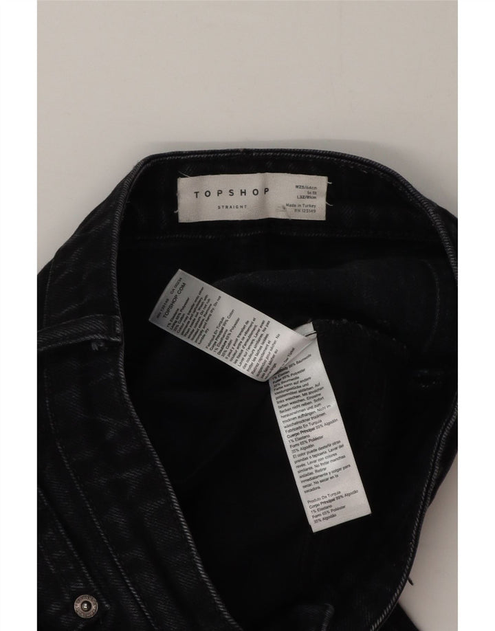Topshop Womens Straight Jeans W25 L26 Black Cotton