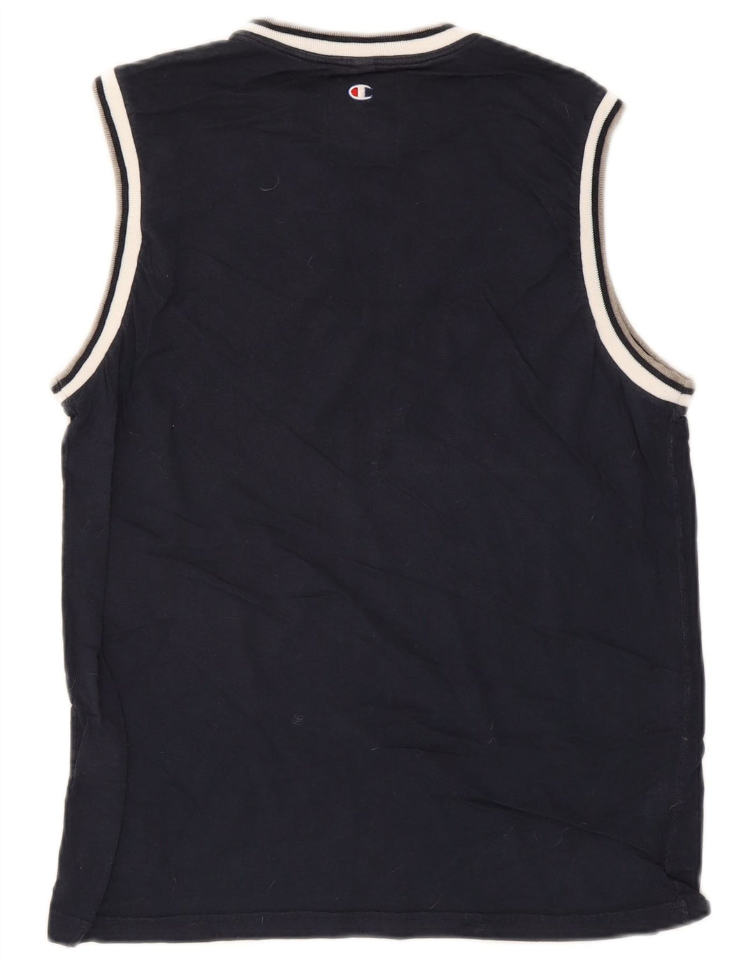 Champion Mens Graphic Vest Top Medium Navy Blue Cotton