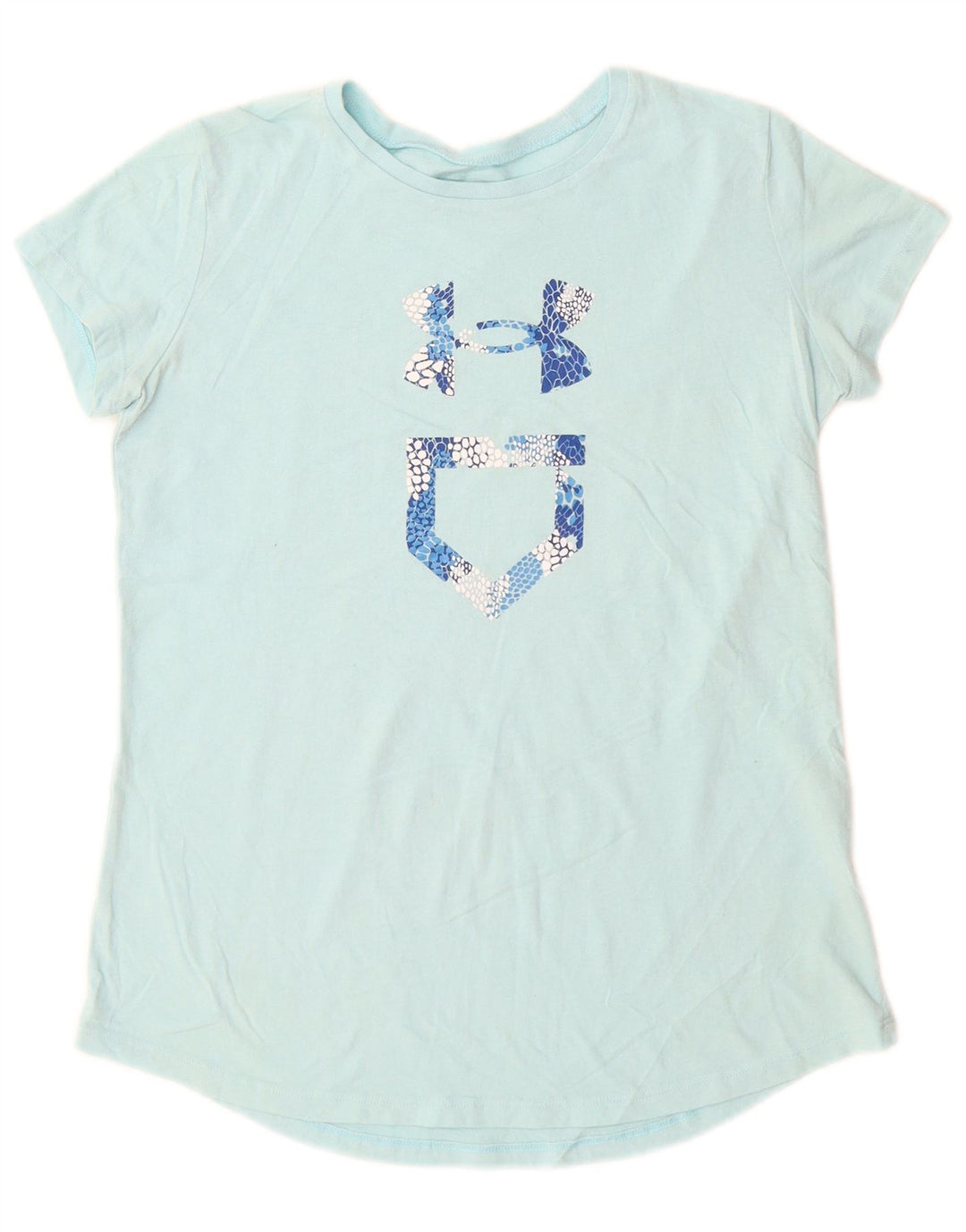UNDER ARMOUR Girls loose Graphic T-Shirt Top 11-12 Years Large  Blue