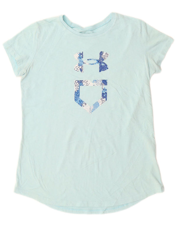 UNDER ARMOUR Girls loose Graphic T-Shirt Top 11-12 Years Large  Blue