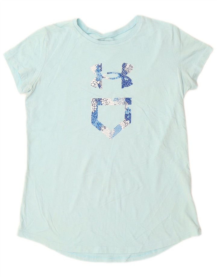UNDER ARMOUR Girls loose Graphic T-Shirt Top 11-12 Years Large  Blue