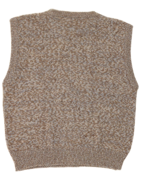 Vintage Mens Vest Tank Top XS Grey Flecked Wool