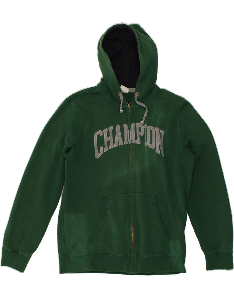 CHAMPION Mens Graphic Zip Hoodie Sweater XL Green Cotton Vintage Champion and Second-Hand Champion from Messina Hembry 