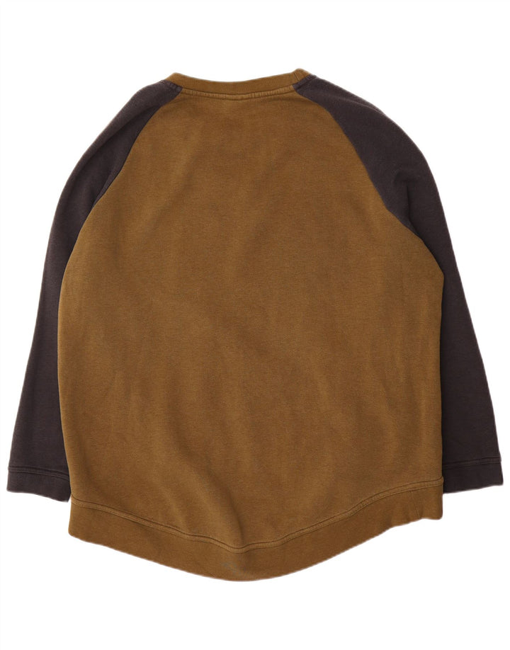 Nike Mens Graphic Sweatshirt Jumper XL Khaki Colourblock Cotton