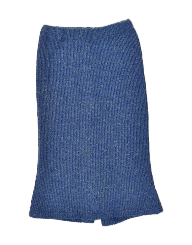 VINTAGE Womens Knit Midi Skirt W32 Large Blue Acrylic | Vintage Vintage | Thrift | Second-Hand Vintage | Used Clothing | Messina Hembry 