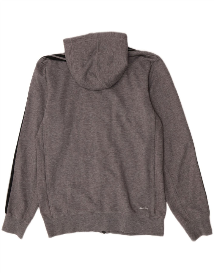 Adidas Mens Climalite Zip Hoodie Sweater Medium Grey Polyester