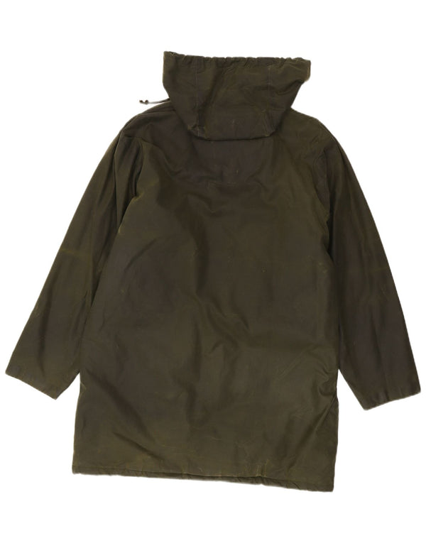 Nuage Womens Oversized Hooded Waxed Cotton Raincoat UK 12 Medium Khaki