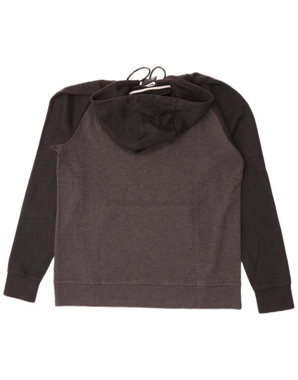 Nike Mens Hoodie Jumper Large Grey Colourblock Cotton
