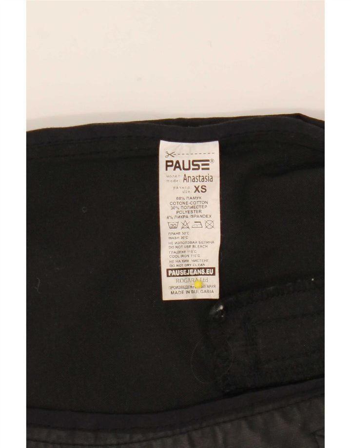 Vintage Womens Tailcoat Overcoat UK 6 XS Black Cotton