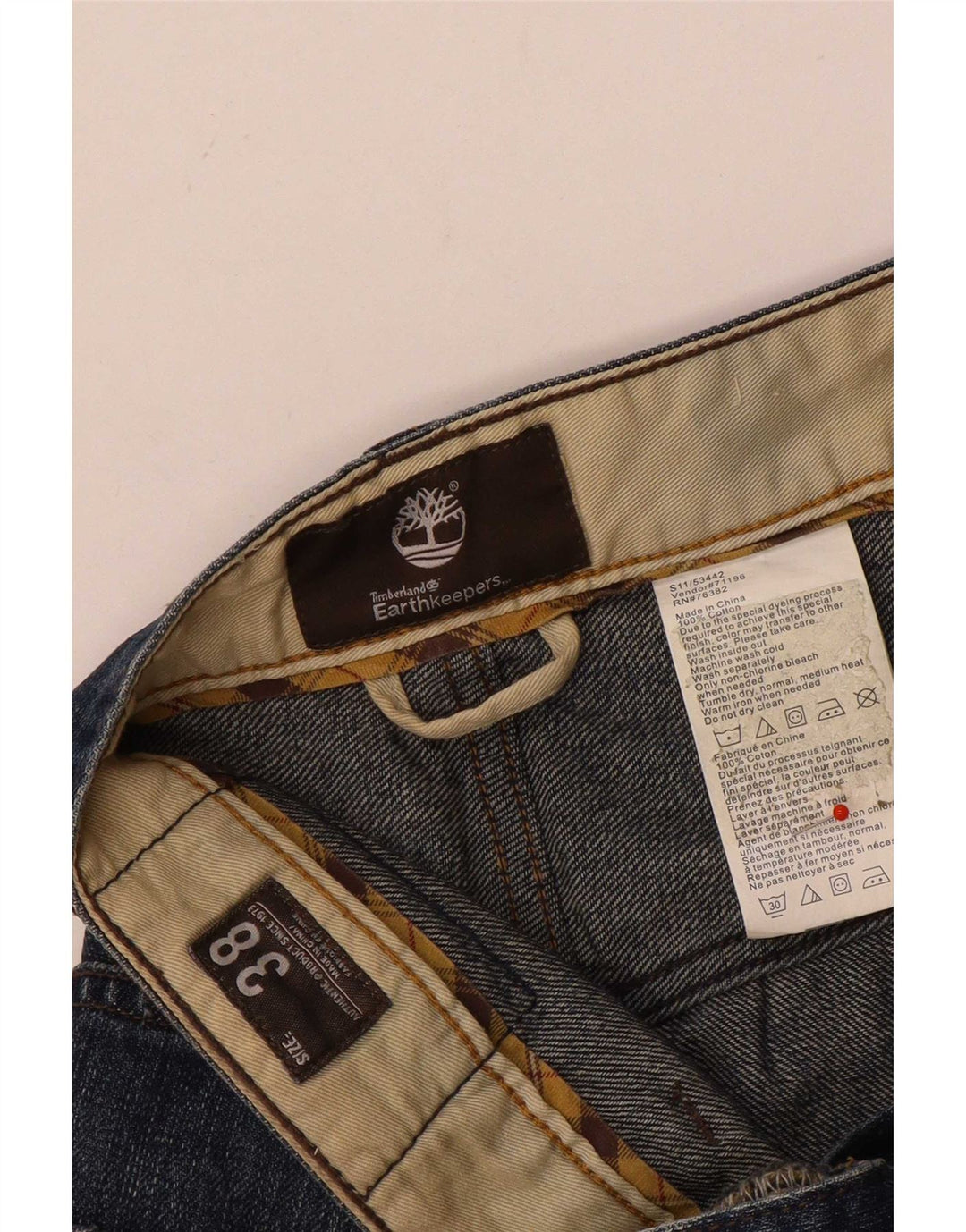 Timberland Mens Earthkeepers Straight Jeans W38 L33 Blue Cotton