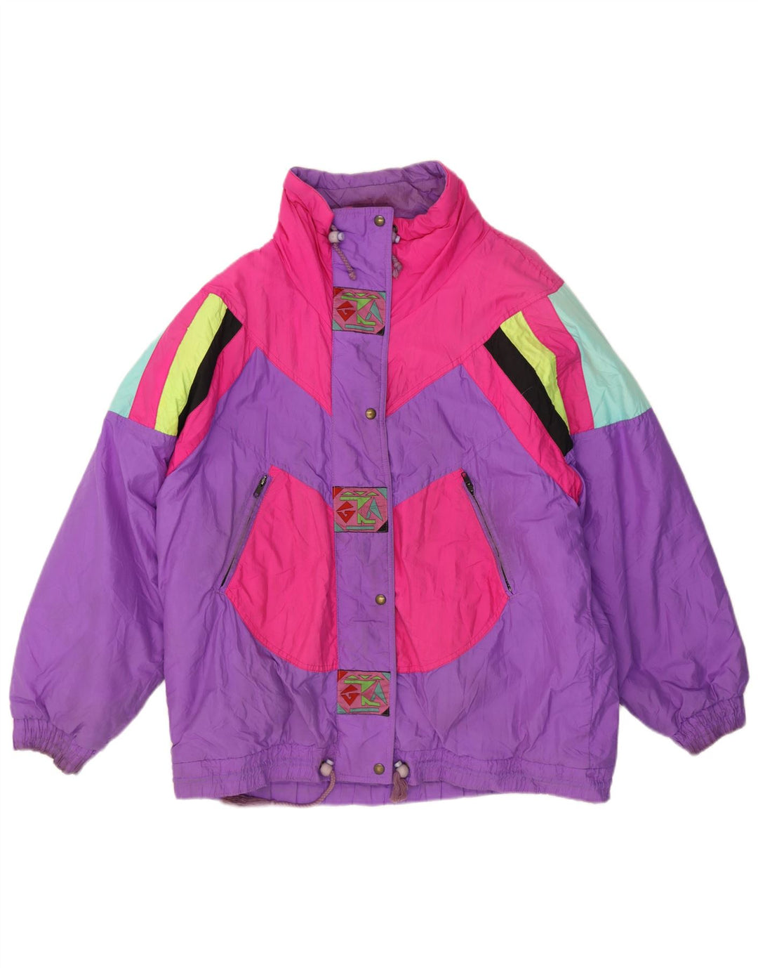 Rodeo Womens Oversized Ski Jacket EU 42 Large Multicoloured Colourblock