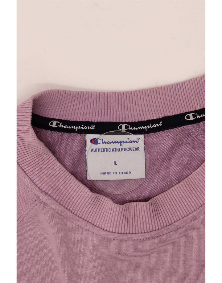 Champion Womens Graphic Oversized Sweatshirt Jumper UK 16 Large Purple