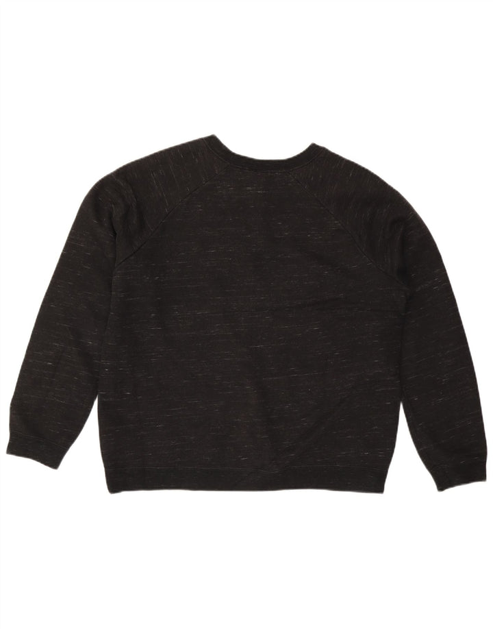 Nike Womens Sweatshirt Jumper UK 16 Large Black Flecked Cotton