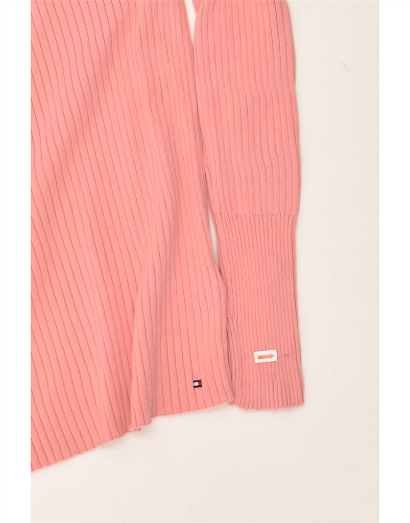 TOMMY HILFIGER Womens Boat Neck Jumper Sweater UK 4 XS Pink Cotton | Vintage Tommy Hilfiger | Thrift | Second-Hand Tommy Hilfiger | Used Clothing | Messina Hembry 