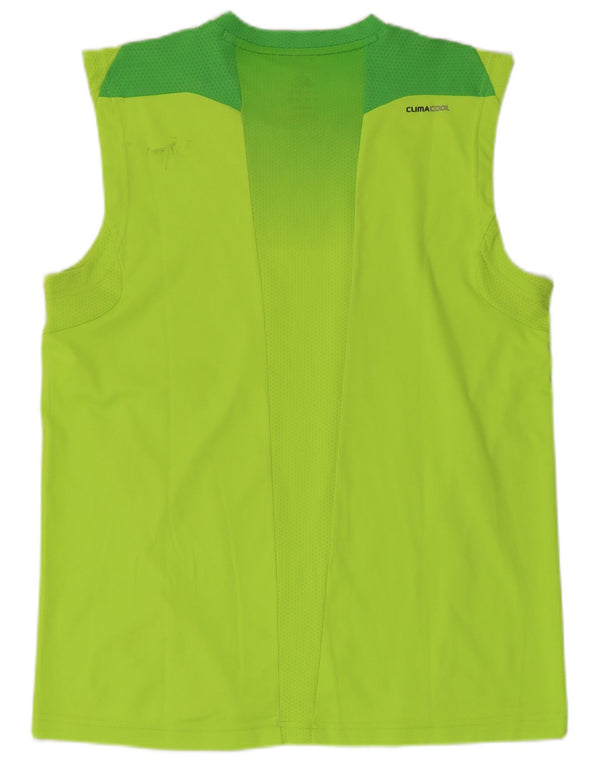 Adidas Mens Climacool Vest Top Large Green Colourblock Polyester