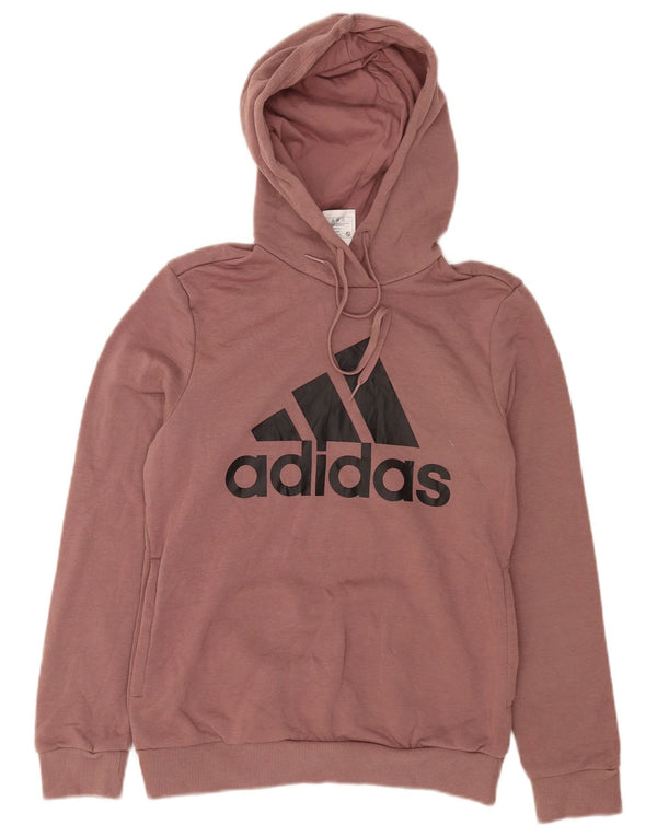 Adidas Womens Graphic Hoodie Jumper UK 10 Small Purple Cotton
