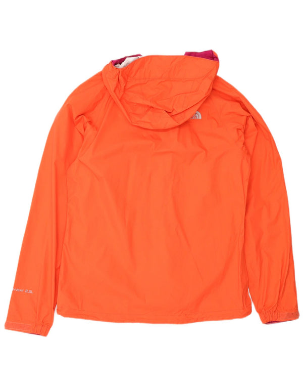 The North Face Womens Hooded Rain Jacket UK 6 XS Orange Colourblock
