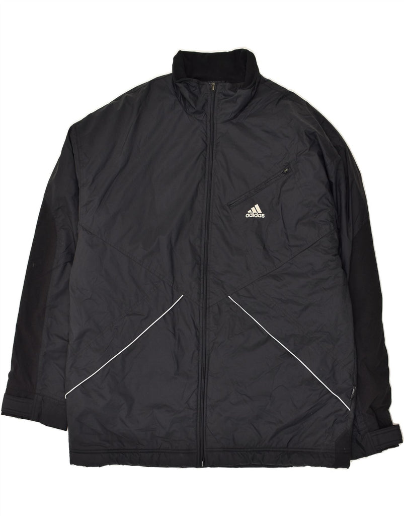 ADIDAS Mens Windbreaker Jacket UK 46/48 XL Navy Blue Polyamide | Vintage Adidas | Thrift | Second-Hand Adidas | Used Clothing | Messina Hembry 