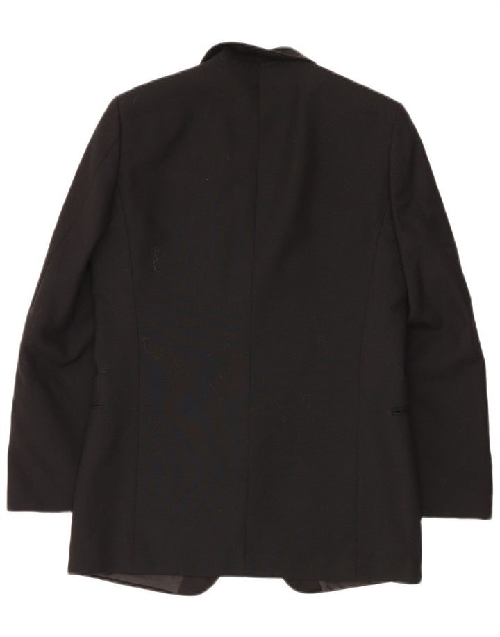 Vintage Mens 1 Button Blazer Jacket UK 38 Medium Black New Wool