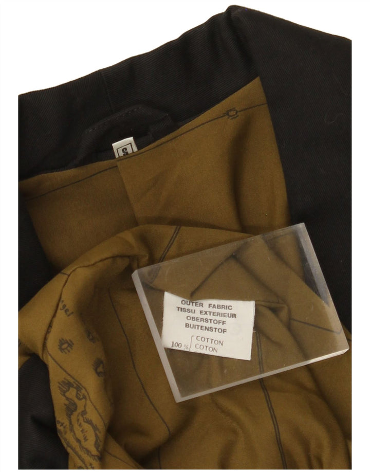 VINTAGE Mens Double Breasted Blazer Jacket UK 36 Small Black Cotton