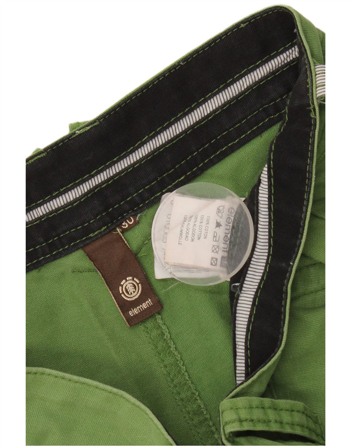 Element Mens Chino Shorts W30 Medium Green Cotton