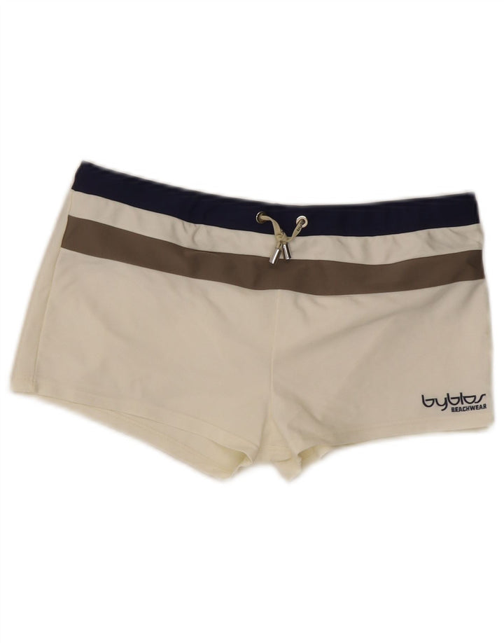 Byblos Womens Swimming Shorts UK 14 Medium White Striped