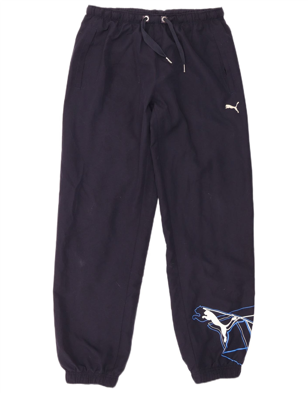 PUMA Mens Graphic Tracksuit Trousers Joggers Medium  Navy Blue