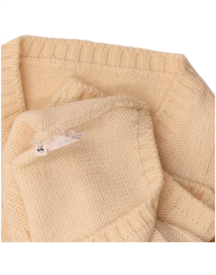 Vintage Womens Crew Neck Jumper Sweater IT 44 Medium Off White Merino Wool