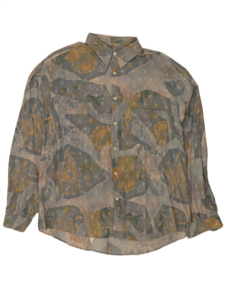 Vintage Mens Regular Fit Shirt XL Multicoloured Geometric Viscose