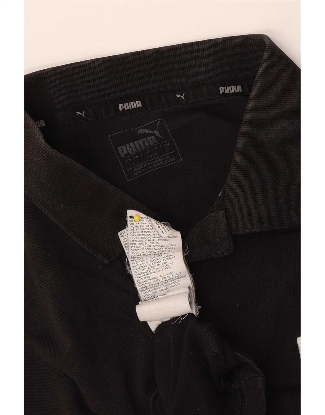 Puma Mens Polo Shirt Large Black Cotton