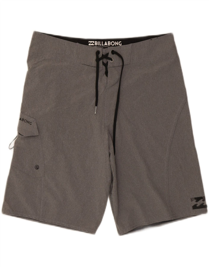 BILLABONG Mens Graphic Swimming Shorts Medium  Grey Polyester Vintage Billabong and Second-Hand Billabong from Messina Hembry 