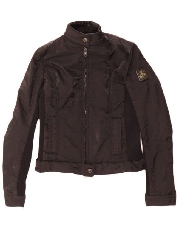 Refrigiwear Womens Cruz Crop Racer Jacket UK 10 Small Black Polyvinyl