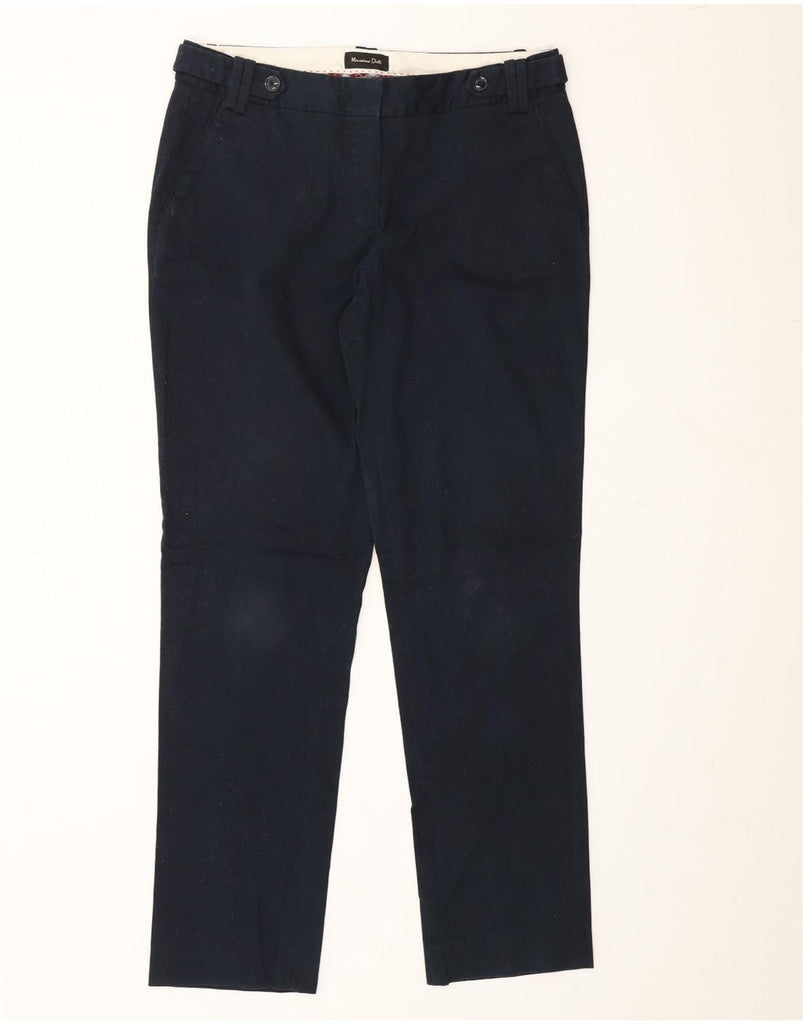 MASSIMO DUTTI Womens Slim Chino Trousers EU 40 Medium W32 L28 Navy Blue Vintage Massimo Dutti and Second-Hand Massimo Dutti from Messina Hembry 