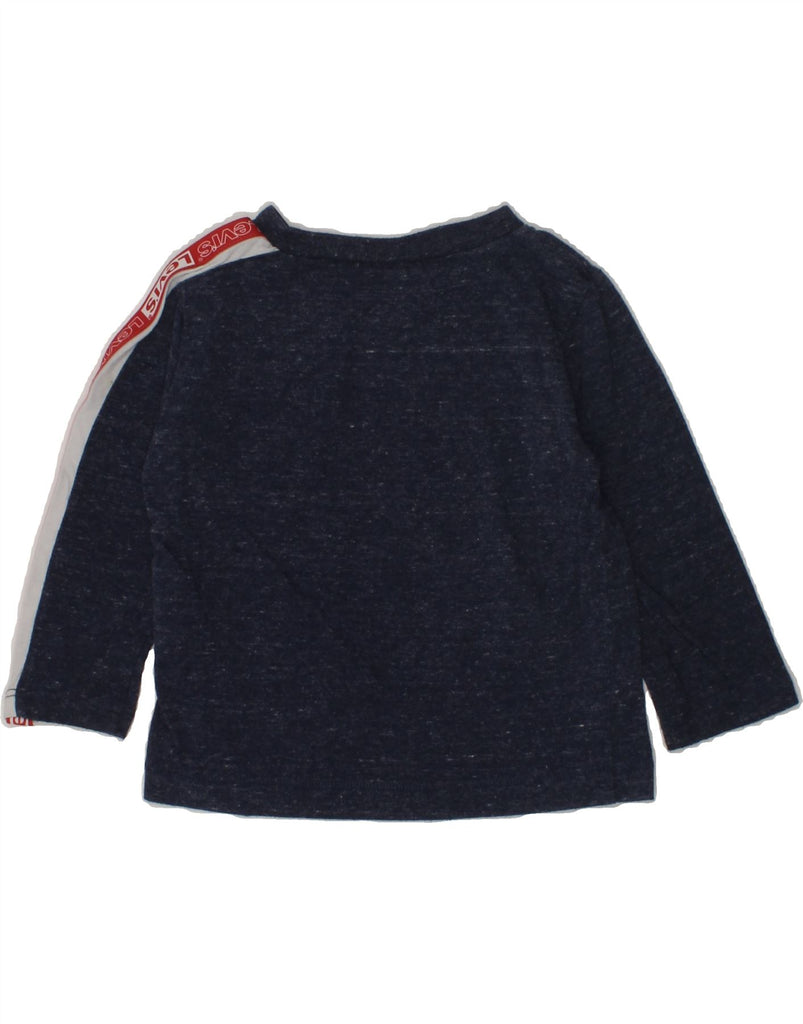 LEVI'S Baby Boys Graphic Top Long Sleeve 9-12 Months Navy Blue Flecked | Vintage Levi's | Thrift | Second-Hand Levi's | Used Clothing | Messina Hembry 