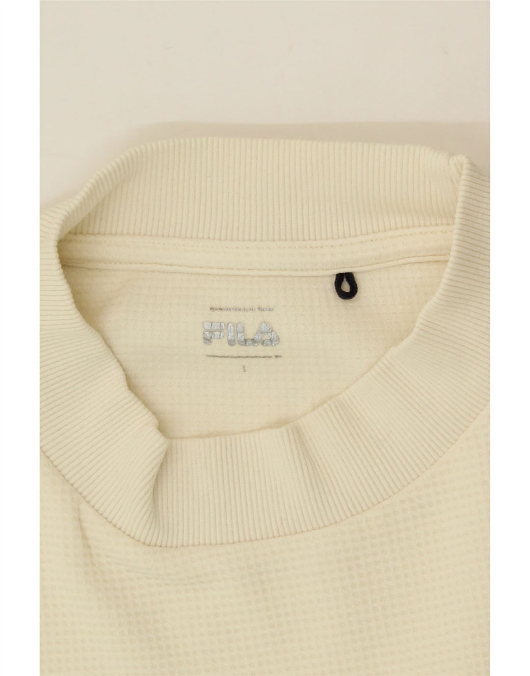 FILA Womens Sweatshirt Jumper UK 16 Large Off White Cotton Vintage Fila and Second-Hand Fila from Messina Hembry 