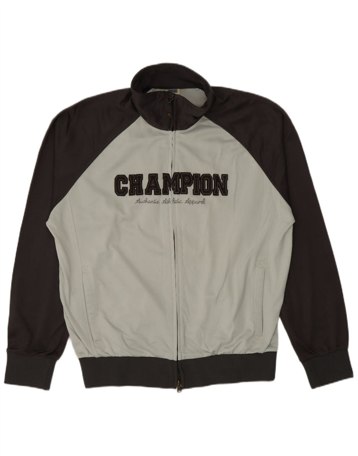 Champion Mens Graphic Tracksuit Top Jacket Medium Grey Colourblock