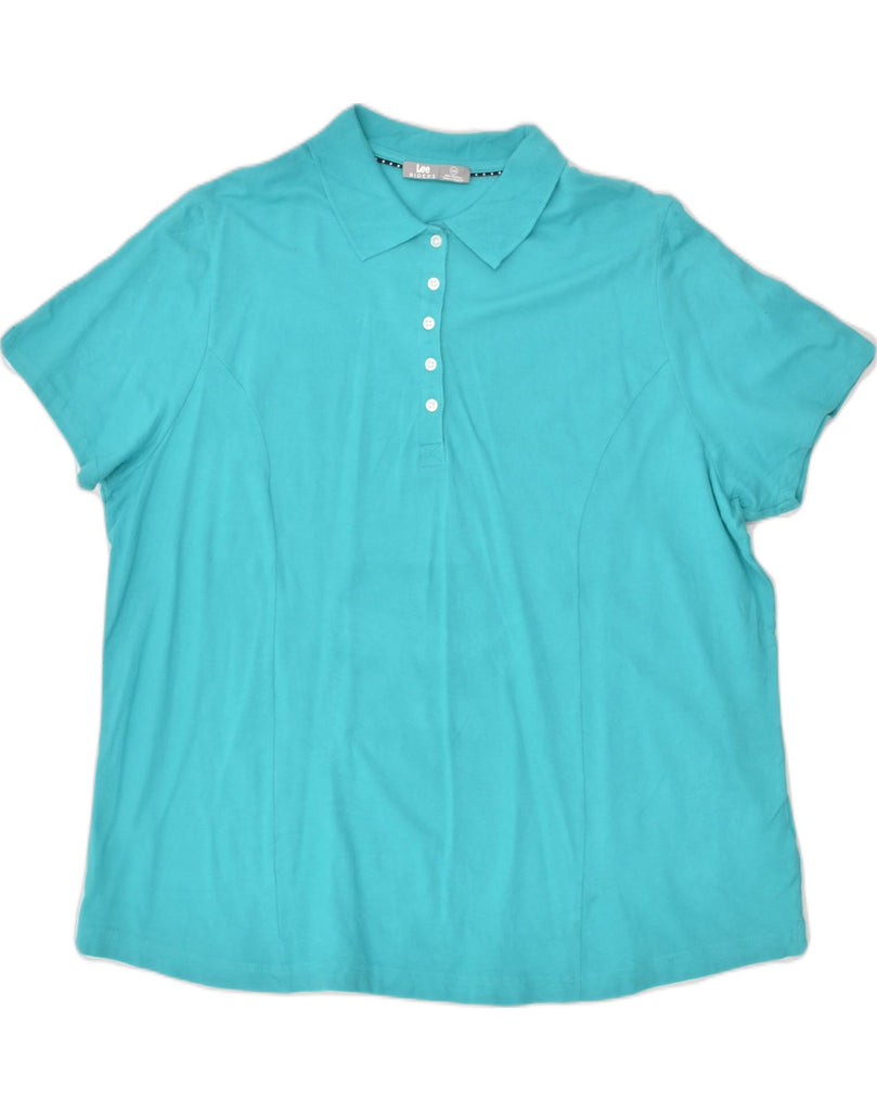 LEE Womens Polo Shirt UK 18 XL  Blue Cotton | Vintage Lee | Thrift | Second-Hand Lee | Used Clothing | Messina Hembry 