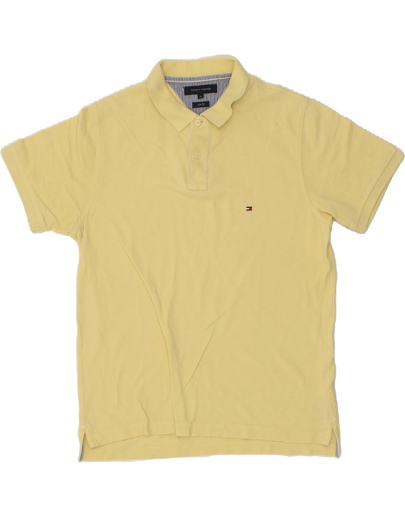 TOMMY HILFIGER Mens Slim Fit Polo Shirt XL Yellow Cotton | Vintage Tommy Hilfiger | Thrift | Second-Hand Tommy Hilfiger | Used Clothing | Messina Hembry 