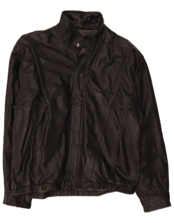 Vintage Mens Leather Jacket UK 38 Medium Black