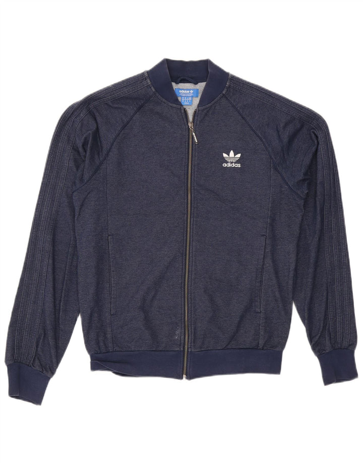 Adidas Mens Tracksuit Top Jacket Medium Navy Blue Cotton