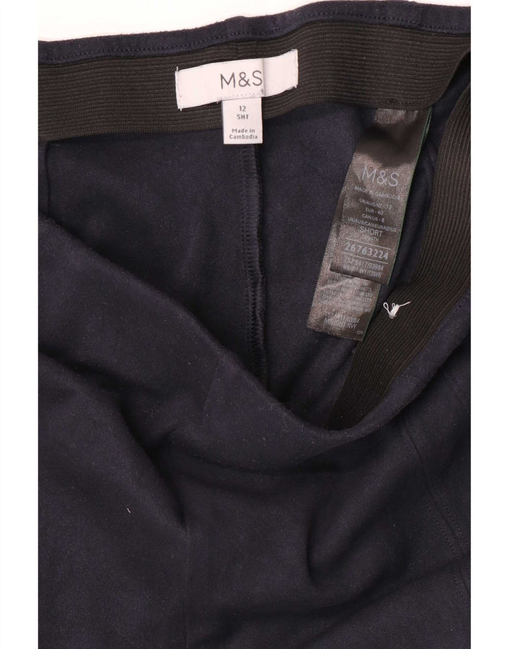Marks & Spencer Womens Leggings UK 12 Medium Navy Blue Polyester