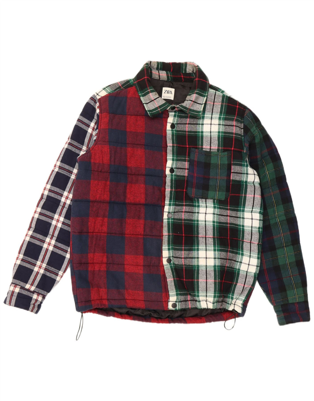 Zara Mens Lumberjack Flannel Shirt Medium Multicoloured Plaid Cotton