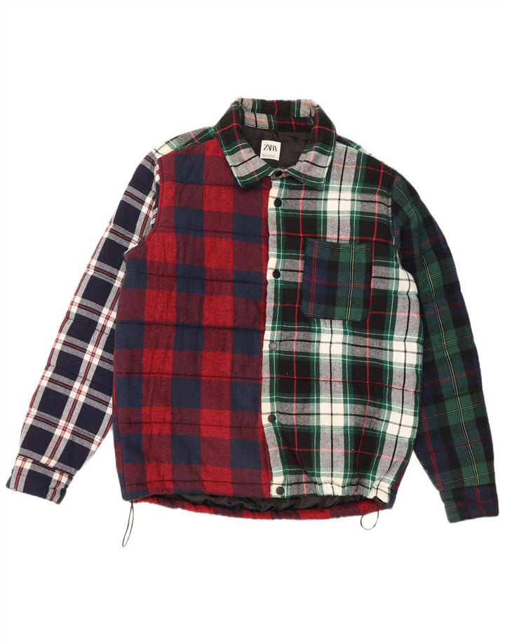 Zara Mens Lumberjack Flannel Shirt Medium Multicoloured Plaid Cotton