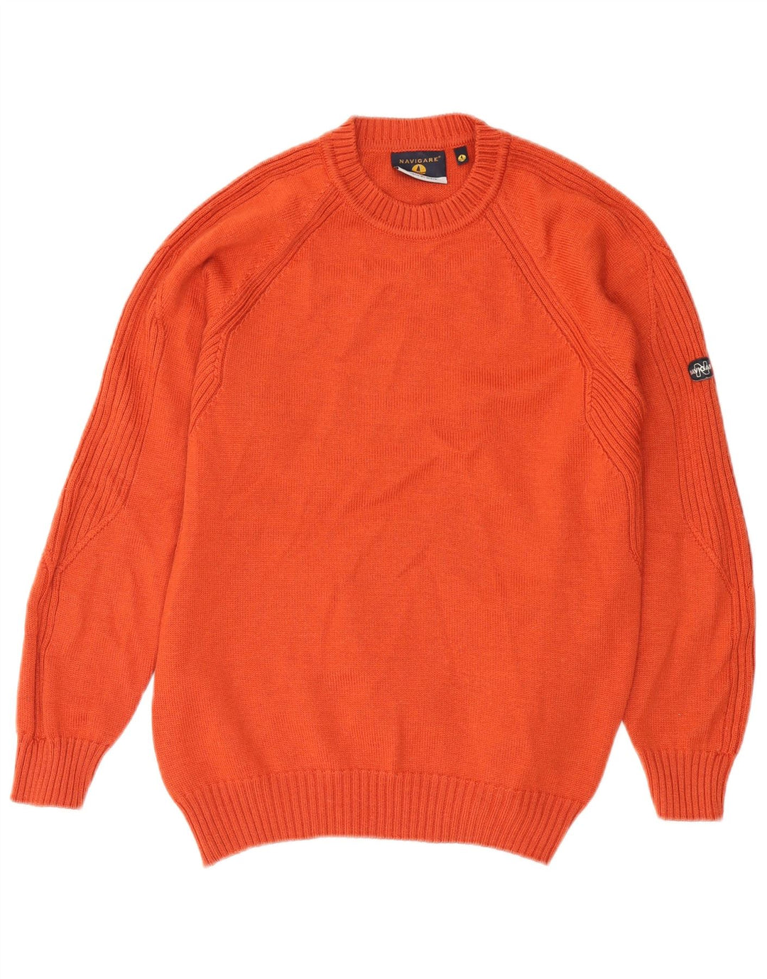 Navigare Mens Crew Neck Jumper Sweater Medium Red Wool